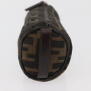 FENDI Zucca Canvas Pouch Black Brown Auth ARZ916-3