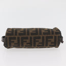 FENDI Zucca Canvas Pouch Black Brown Auth ARZ916-6
