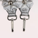 FENDI Shoulder Strap Leather 31.5"" Silver Auth ARZ919A-7