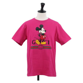GUCCI Disney Collaboration Short Sleeved T Shirt Cotton Pink Auth ARZ929M