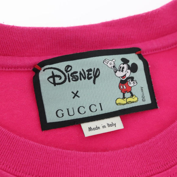 GUCCI Disney Collaboration Short Sleeved T Shirt Cotton Pink Auth ARZ929M