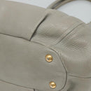 PRADA Hand Bag Leather 2way Gray Auth BA005-16