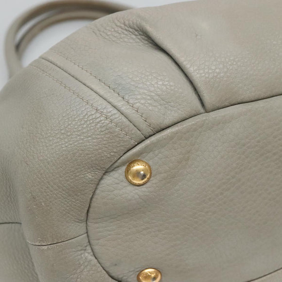 PRADA Hand Bag Leather 2way Gray Auth BA005