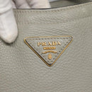 PRADA Hand Bag Leather 2way Gray Auth BA005-19