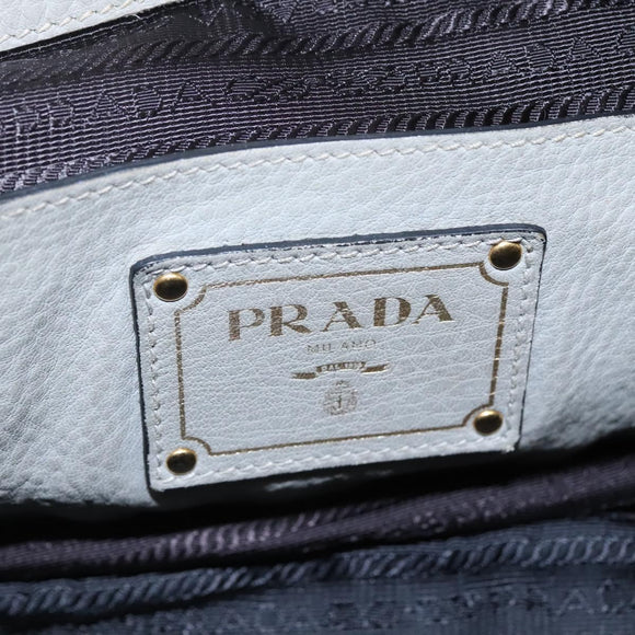 PRADA Hand Bag Leather 2way Gray Auth BA005