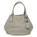 PRADA Hand Bag Leather 2way Gray Auth BA005-13