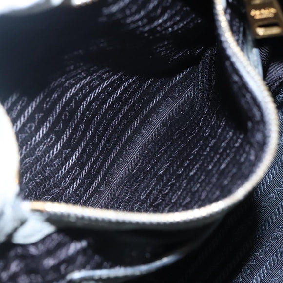 PRADA Hand Bag Leather 2way Gray Auth BA005