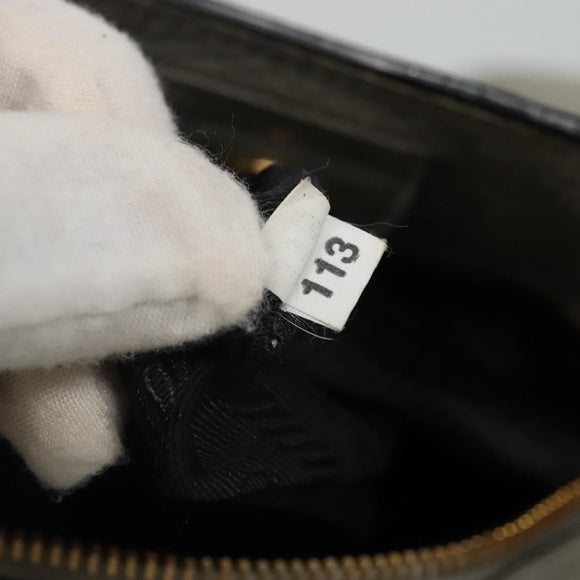 PRADA Hand Bag Leather 2way Gray Auth BA005