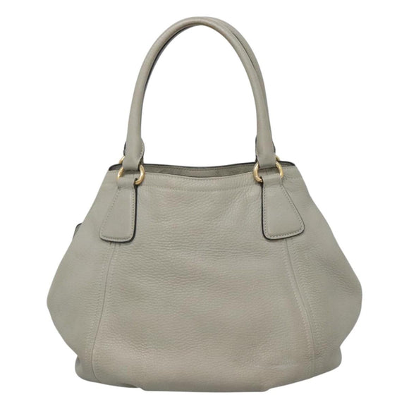 PRADA Hand Bag Leather 2way Gray Auth BA005