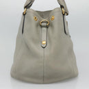 PRADA Hand Bag Leather 2way Gray Auth BA005-3