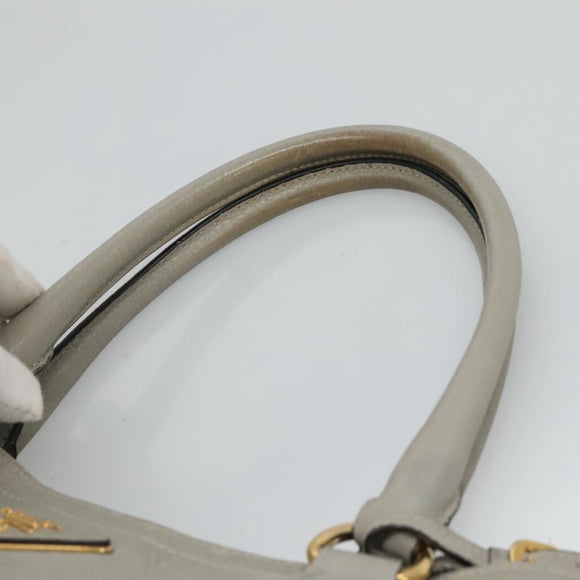 PRADA Hand Bag Leather 2way Gray Auth BA005