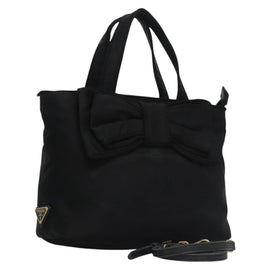 PRADA Hand Bag Nylon 2way Black Auth BA009