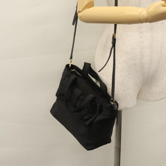 PRADA Hand Bag Nylon 2way Black Auth BA009