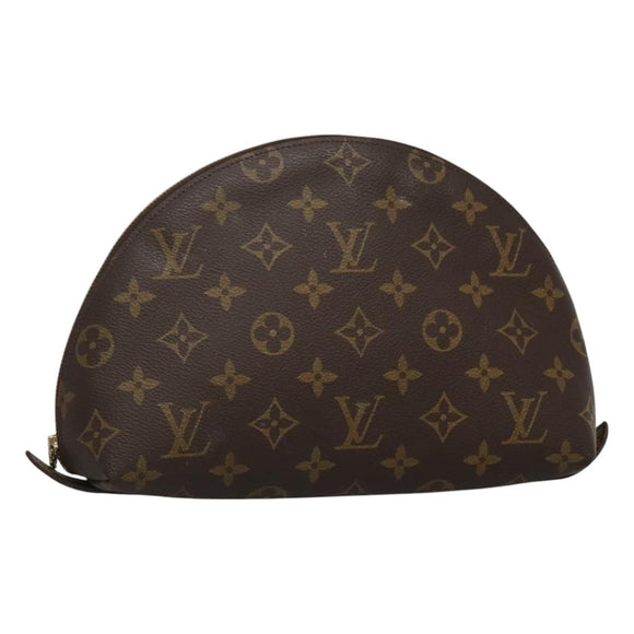 LOUIS VUITTON Monogram Trousse Demi Ronde Cosmetic Pouch M47520 LV Auth BA014