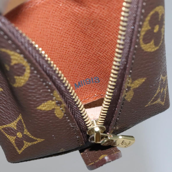 LOUIS VUITTON Monogram Trousse Demi Ronde Cosmetic Pouch M47520 LV Auth BA014