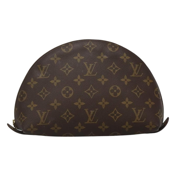 LOUIS VUITTON Monogram Trousse Demi Ronde Cosmetic Pouch M47520 LV Auth BA014