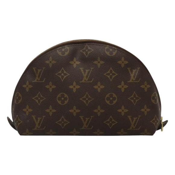 LOUIS VUITTON Monogram Trousse Demi Ronde Cosmetic Pouch M47520 LV Auth BA014