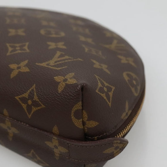 LOUIS VUITTON Monogram Trousse Demi Ronde Cosmetic Pouch M47520 LV Auth BA014