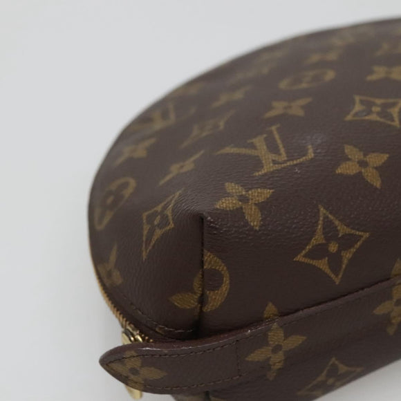 LOUIS VUITTON Monogram Trousse Demi Ronde Cosmetic Pouch M47520 LV Auth BA014