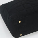 CHANEL Choco Bar line Shoulder Bag Canvas Black CC Auth BA034-14
