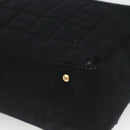 CHANEL Choco Bar line Shoulder Bag Canvas Black CC Auth BA034-15