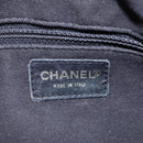CHANEL Choco Bar line Shoulder Bag Canvas Black CC Auth BA034-18