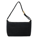 CHANEL Choco Bar line Shoulder Bag Canvas Black CC Auth BA034-2