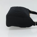 CHANEL Choco Bar line Shoulder Bag Canvas Black CC Auth BA034-4