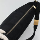 CHANEL Choco Bar line Shoulder Bag Canvas Black CC Auth BA034-6