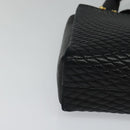 BALLY Hand Bag Leather Black Auth BA049-9