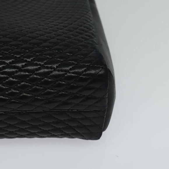 BALLY Hand Bag Leather Black Auth BA049