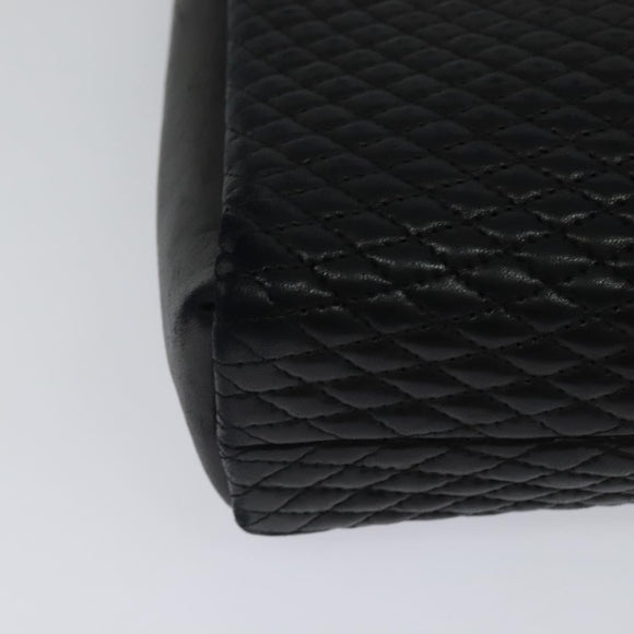 BALLY Hand Bag Leather Black Auth BA049