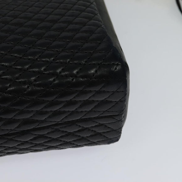 BALLY Hand Bag Leather Black Auth BA049