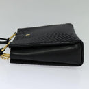 BALLY Hand Bag Leather Black Auth BA049-3