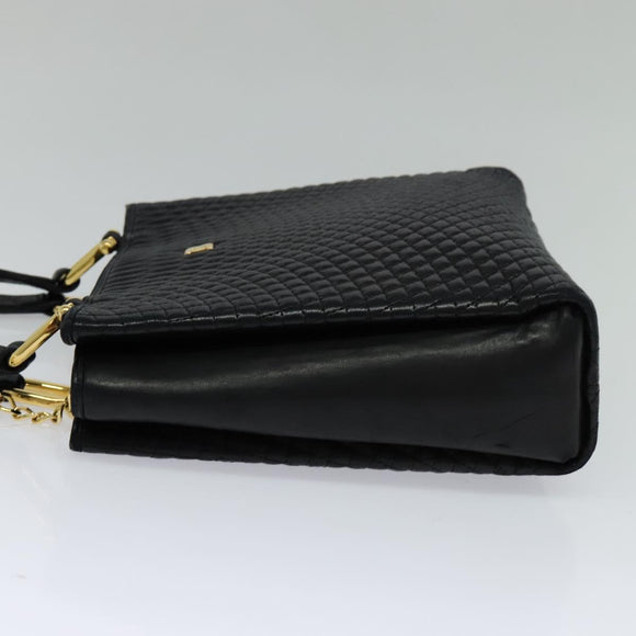 BALLY Hand Bag Leather Black Auth BA049