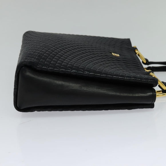 BALLY Hand Bag Leather Black Auth BA049