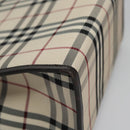 BURBERRY Nova Check Hand Bag Canvas Beige Brown Auth BA050-9