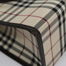 BURBERRY Nova Check Hand Bag Canvas Beige Brown Auth BA050-12