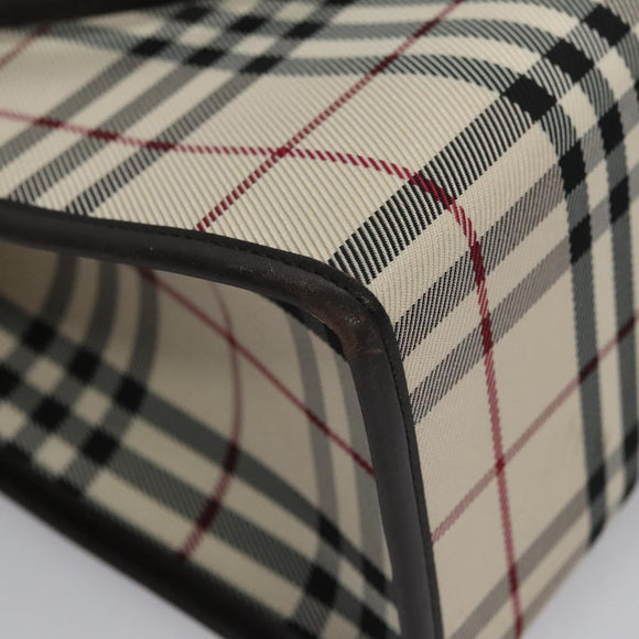 BURBERRY Nova Check Hand Bag Canvas Beige Brown Auth BA050