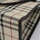 BURBERRY Nova Check Hand Bag Canvas Beige Brown Auth BA050-16
