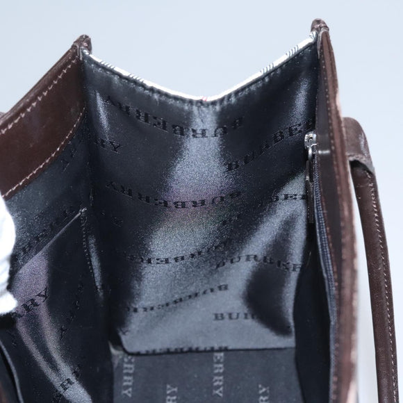 BURBERRY Nova Check Hand Bag Canvas Beige Brown Auth BA050