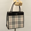 BURBERRY Nova Check Hand Bag Canvas Beige Brown Auth BA050-21