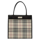 BURBERRY Nova Check Hand Bag Canvas Beige Brown Auth BA050-13