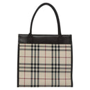 BURBERRY Nova Check Hand Bag Canvas Beige Brown Auth BA050-3