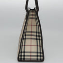 BURBERRY Nova Check Hand Bag Canvas Beige Brown Auth BA050-3