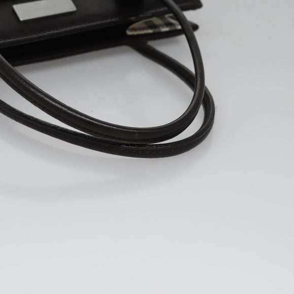 BURBERRY Nova Check Hand Bag Canvas Beige Brown Auth BA050