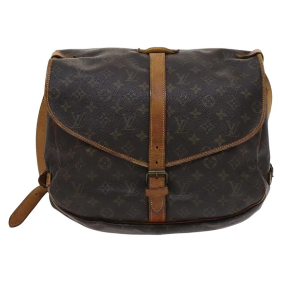 LOUIS VUITTON Monogram Saumur 35 Shoulder Bag M42254 LV Auth BA055