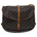 LOUIS VUITTON Monogram Saumur 35 Shoulder Bag M42254 LV Auth BA055-3