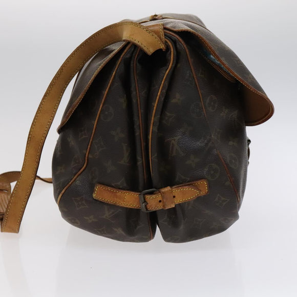 LOUIS VUITTON Monogram Saumur 35 Shoulder Bag M42254 LV Auth BA055