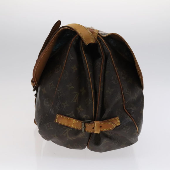 LOUIS VUITTON Monogram Saumur 35 Shoulder Bag M42254 LV Auth BA055